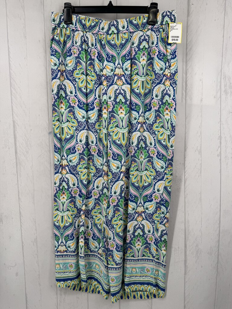 M paisley print wide leg pant