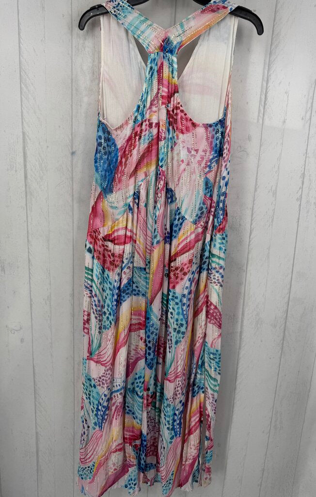 S printed v-neck sundress