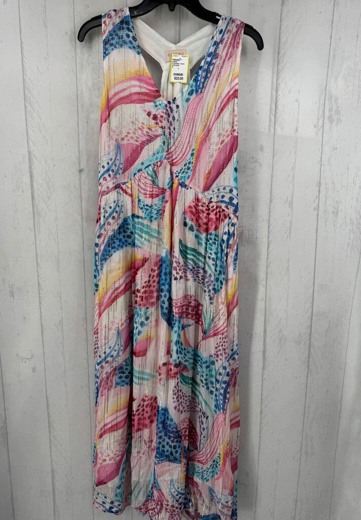 S printed v-neck sundress