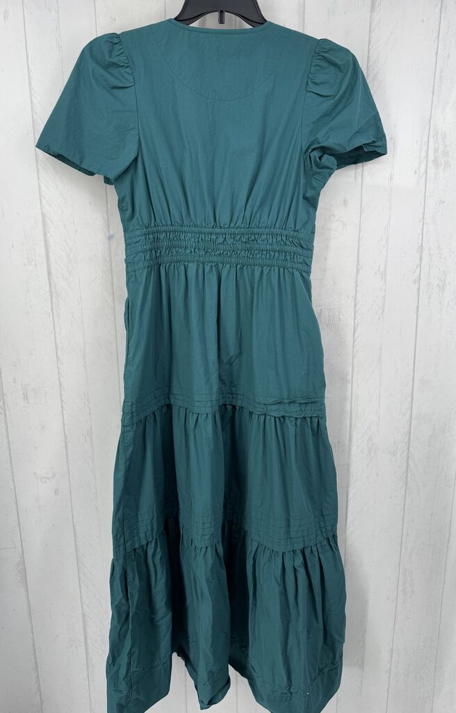 M split neck tiered s/s dress