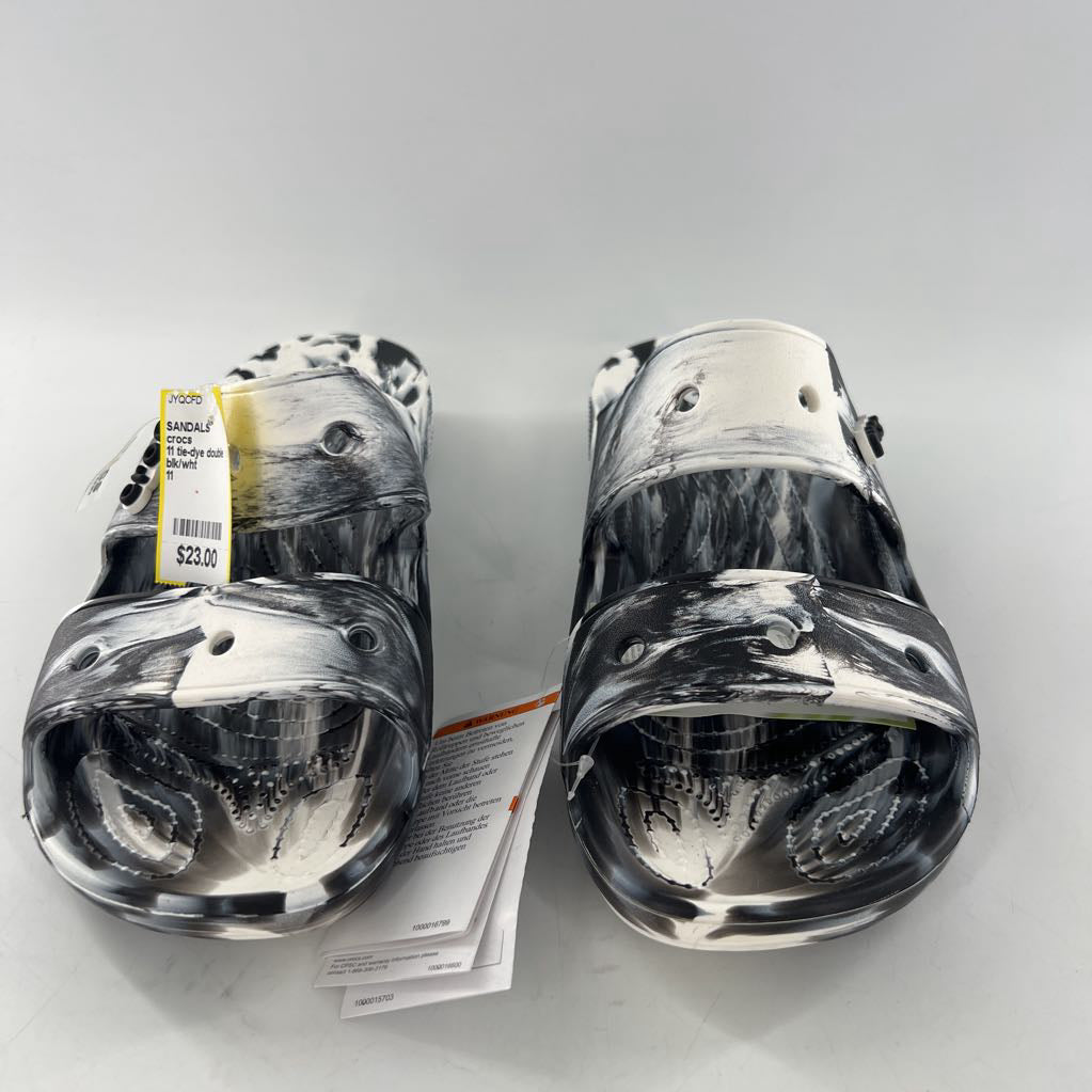 11 tie-dye double strap crocs