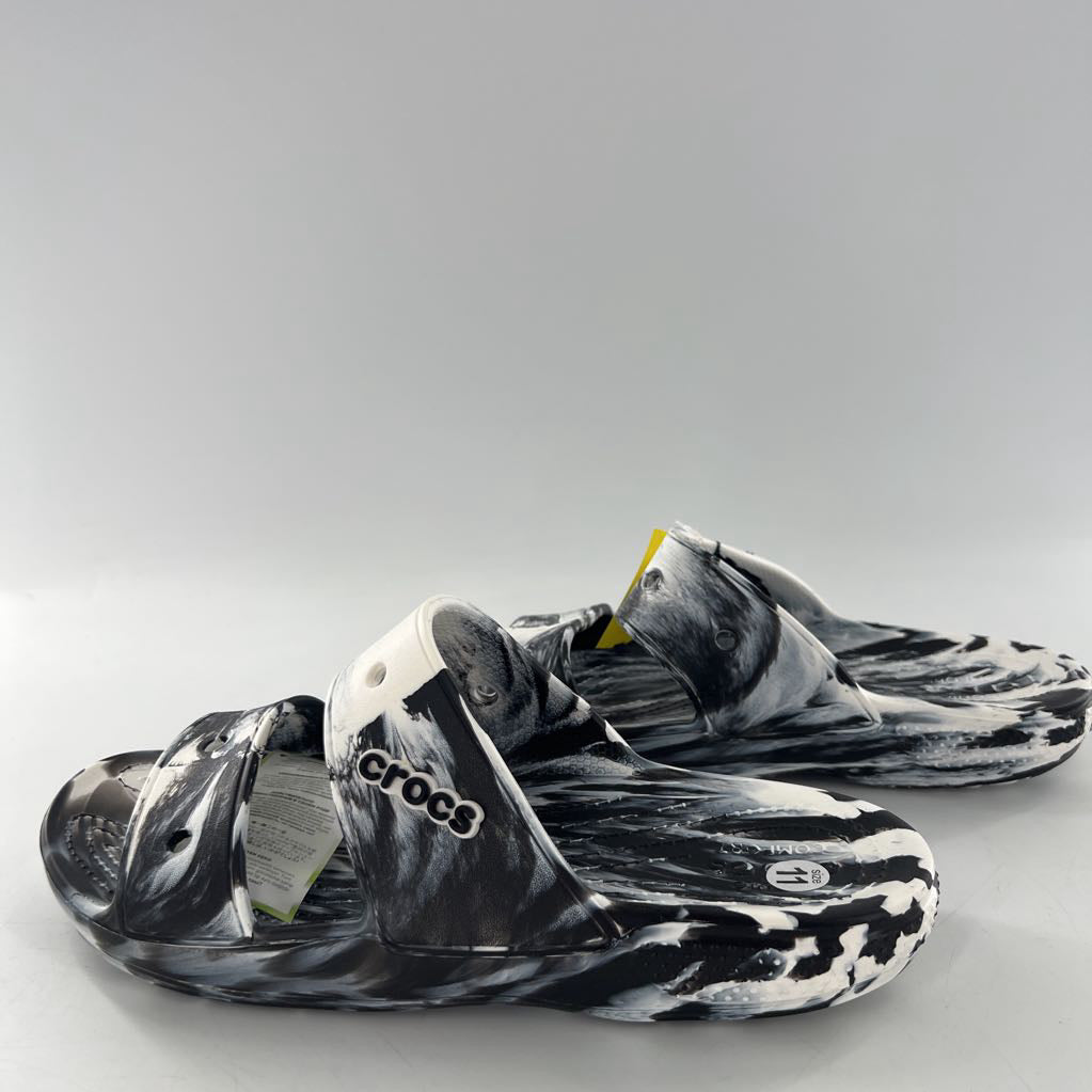 11 tie-dye double strap crocs