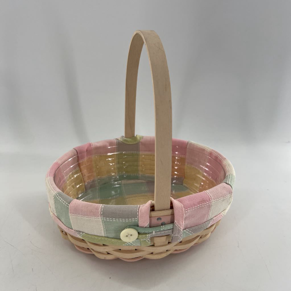 oval lined longaberger basket-checkered