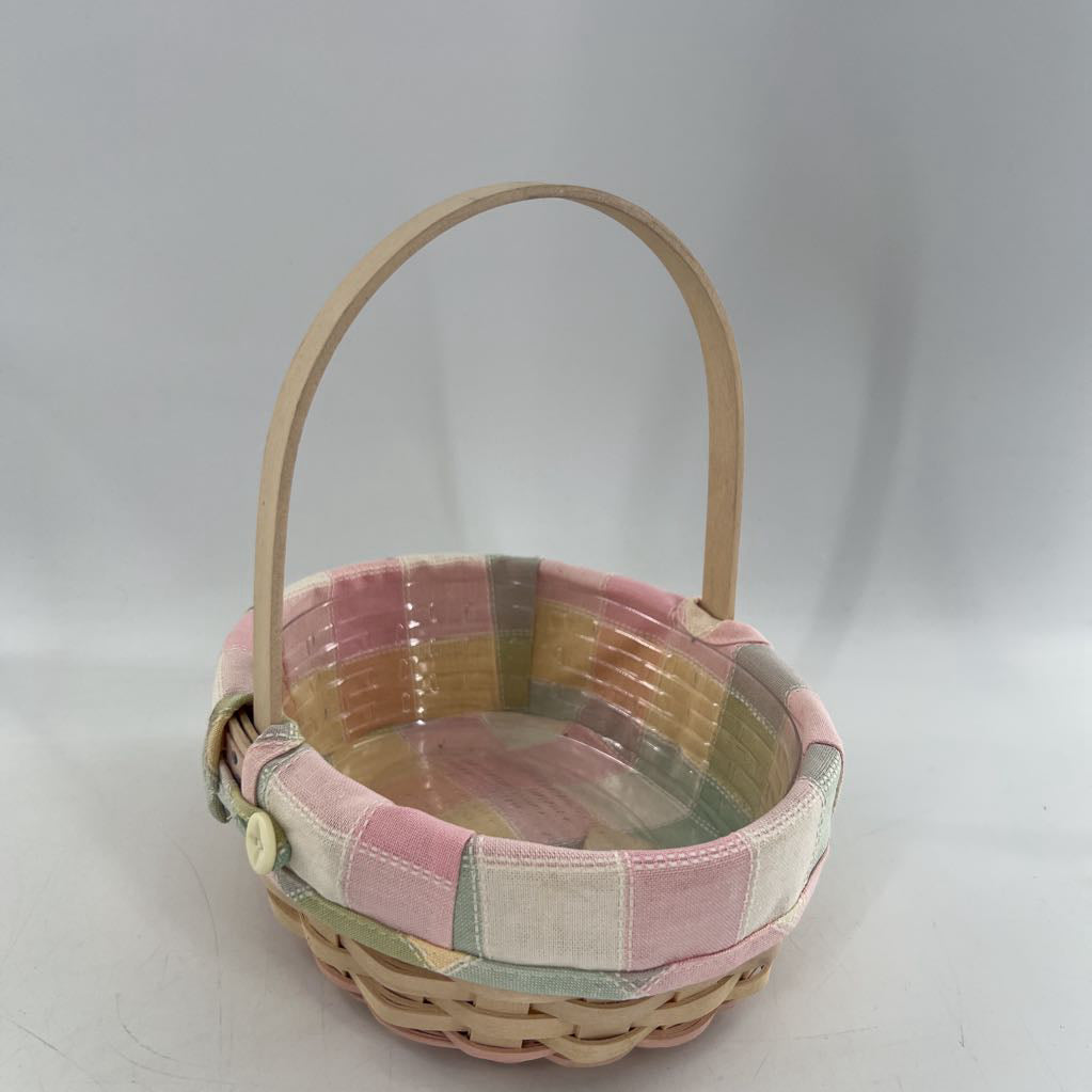 oval lined longaberger basket-checkered