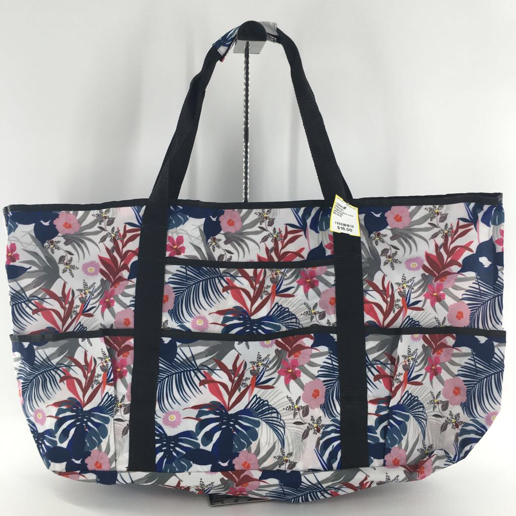 tropical print tote bag