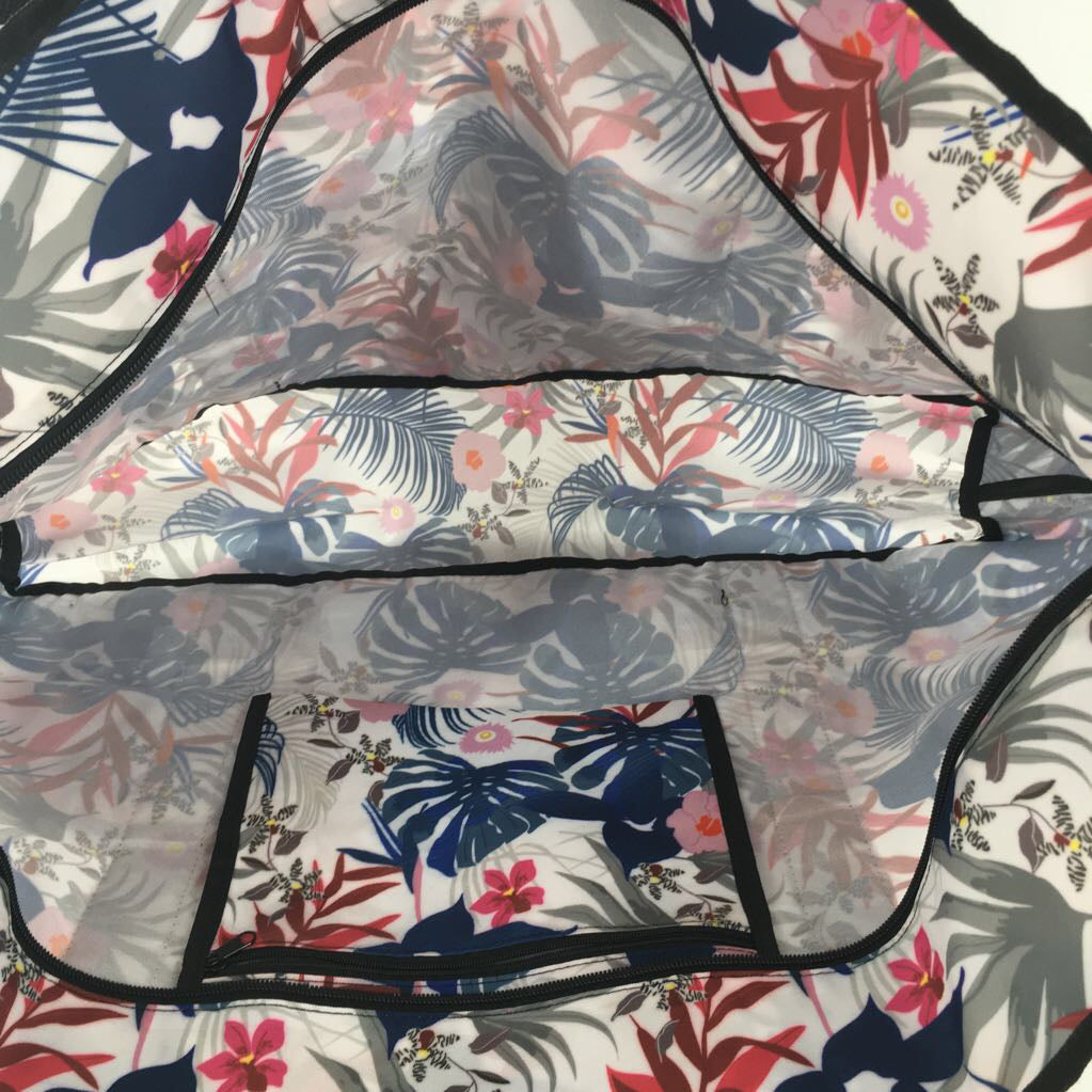 tropical print tote bag