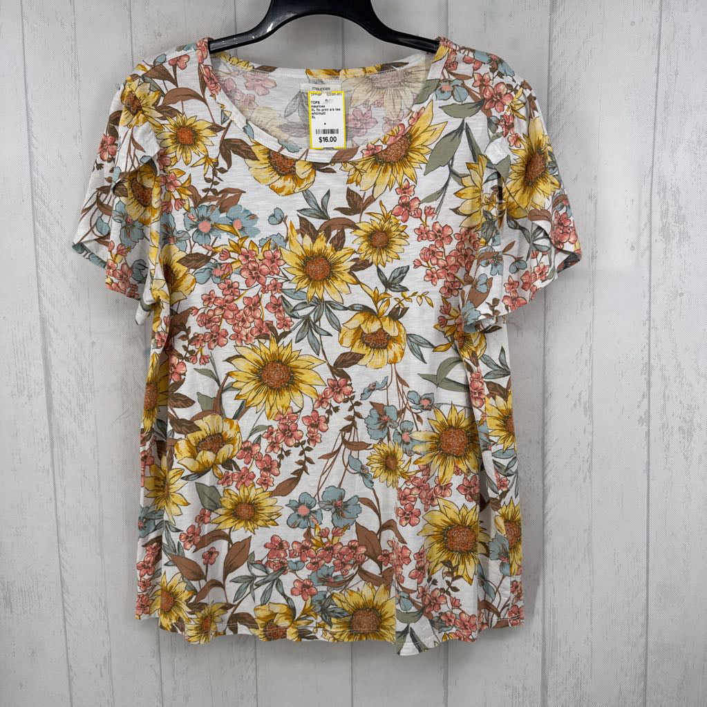 XL flo print s/s tee