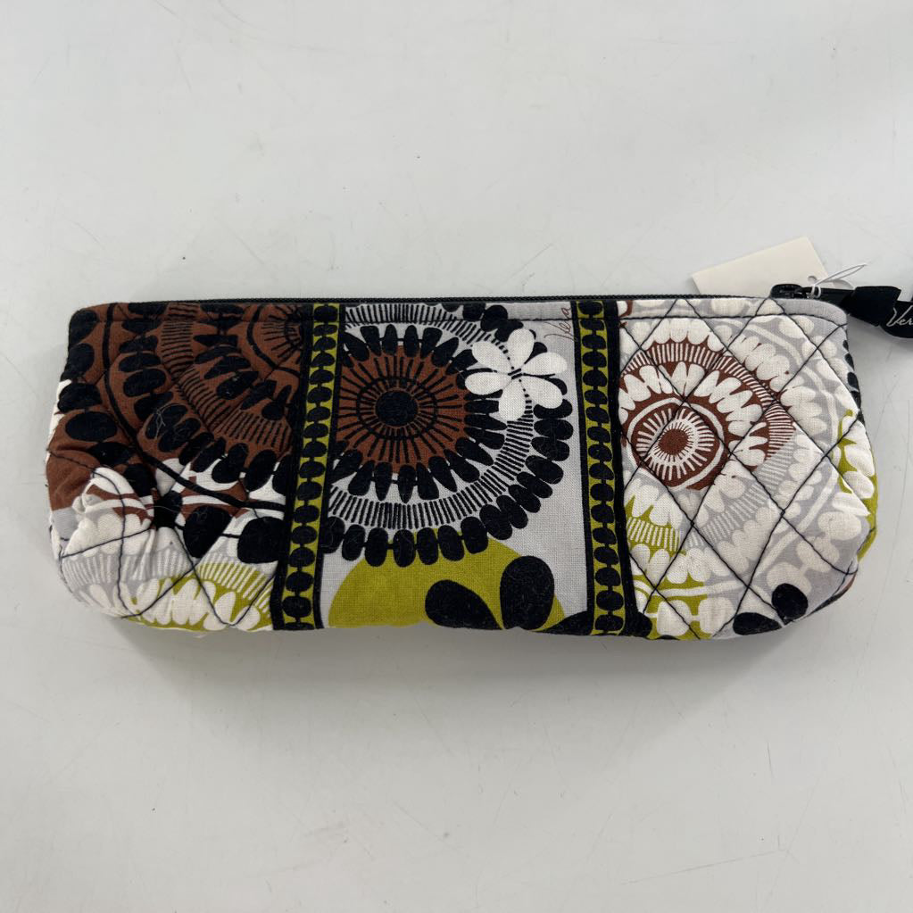 quilted flower print pouch
