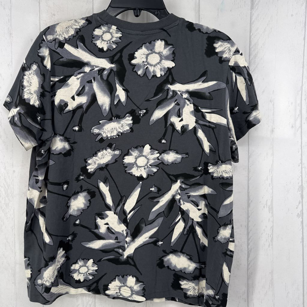 XL flo print logo s/s hi-lo tee