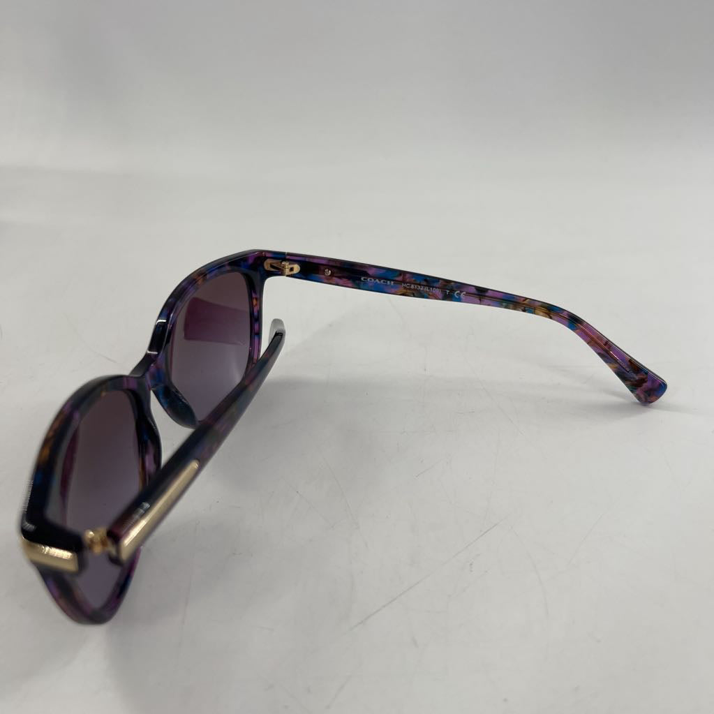 Coach confetti purple polarized sunglasses w/ case