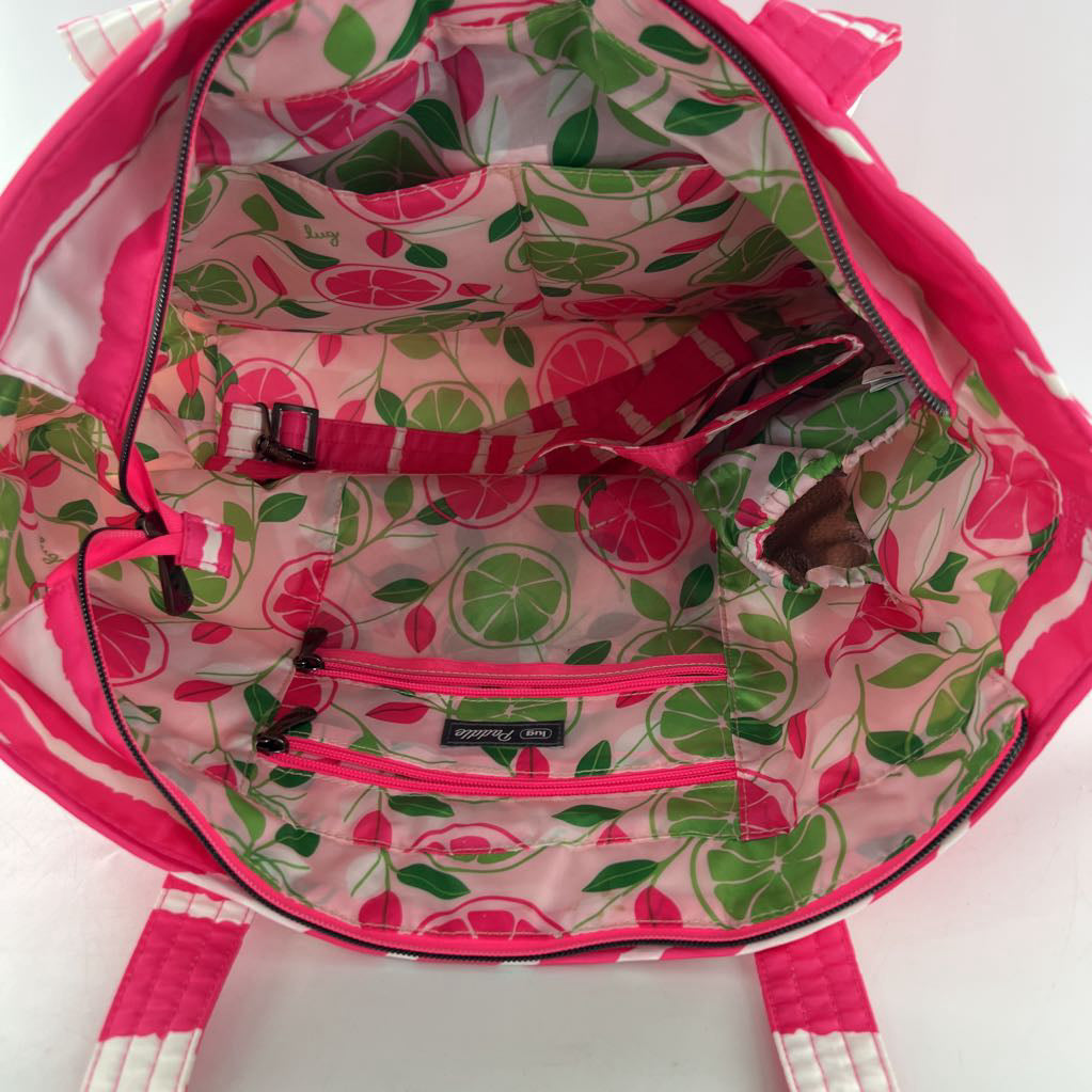 stripe quilted carry all tote