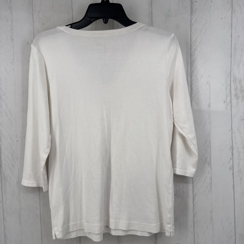 M v-neck 3/4 slv tee