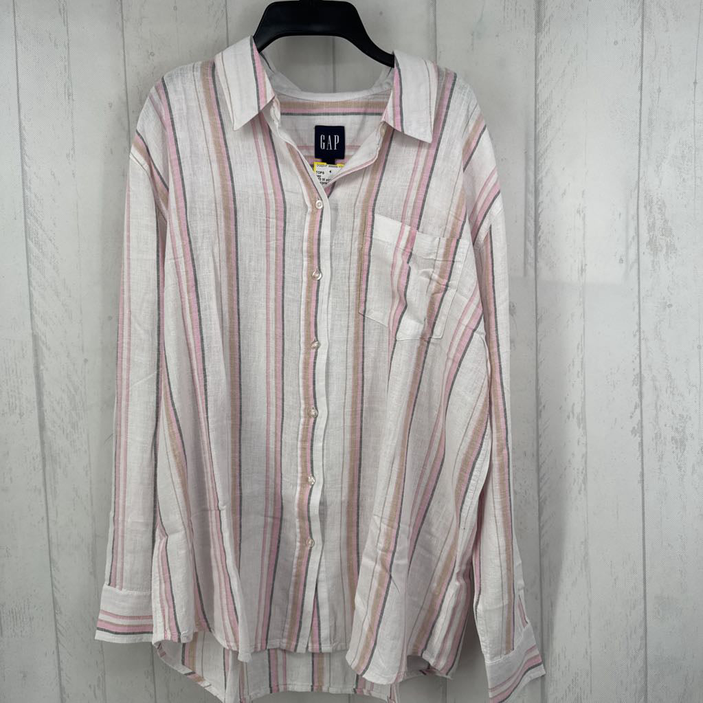 R70 M striped button down l/s top