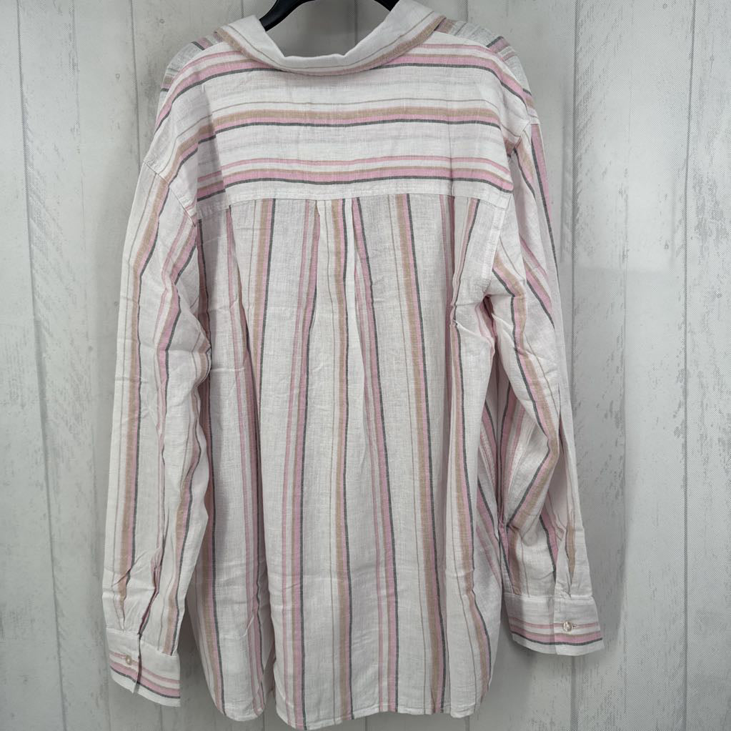 R70 M striped button down l/s top