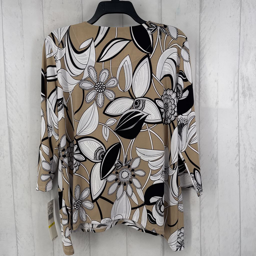R59 Mp flo print 3/4 slv top