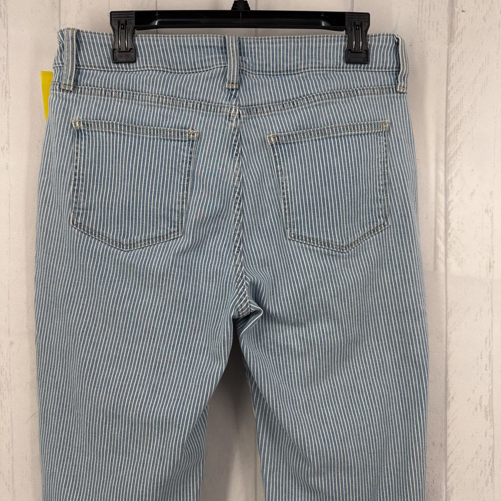 10 striped denim capris
