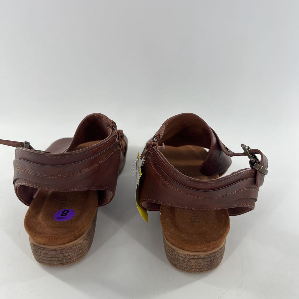 8 open toe side zip buckle sandals