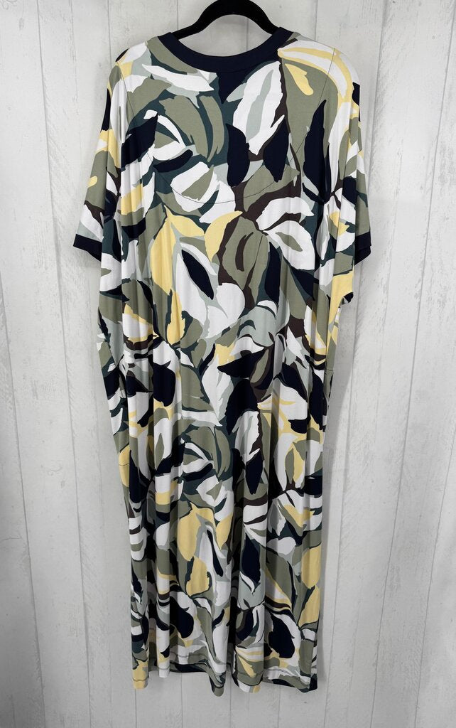 1X printed v-neck caftan