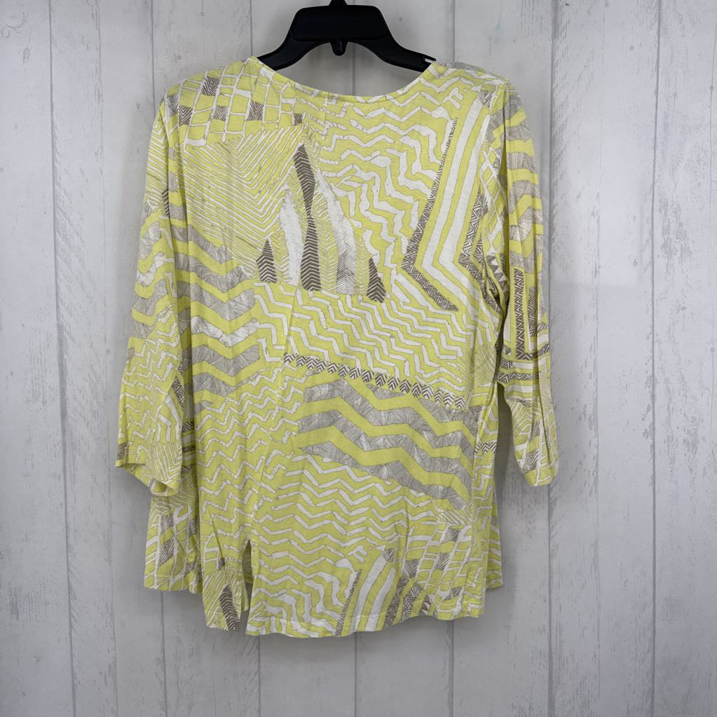 L printed 3/4 slv tee