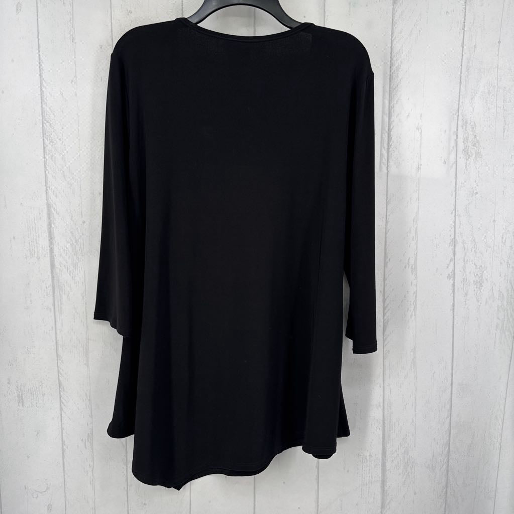 XL paint splatter v-neck 3/4 slv tunic