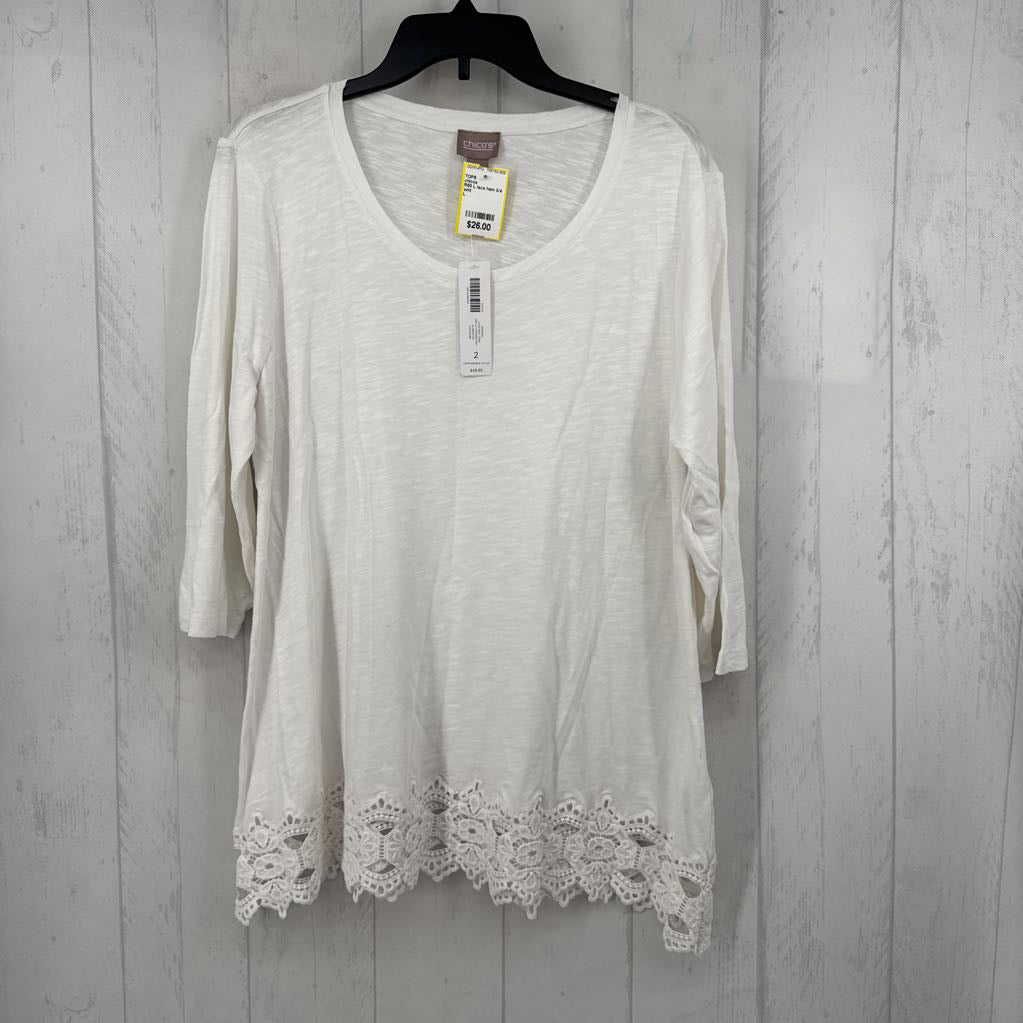 R50 L lace hem 3/4 slv tunic
