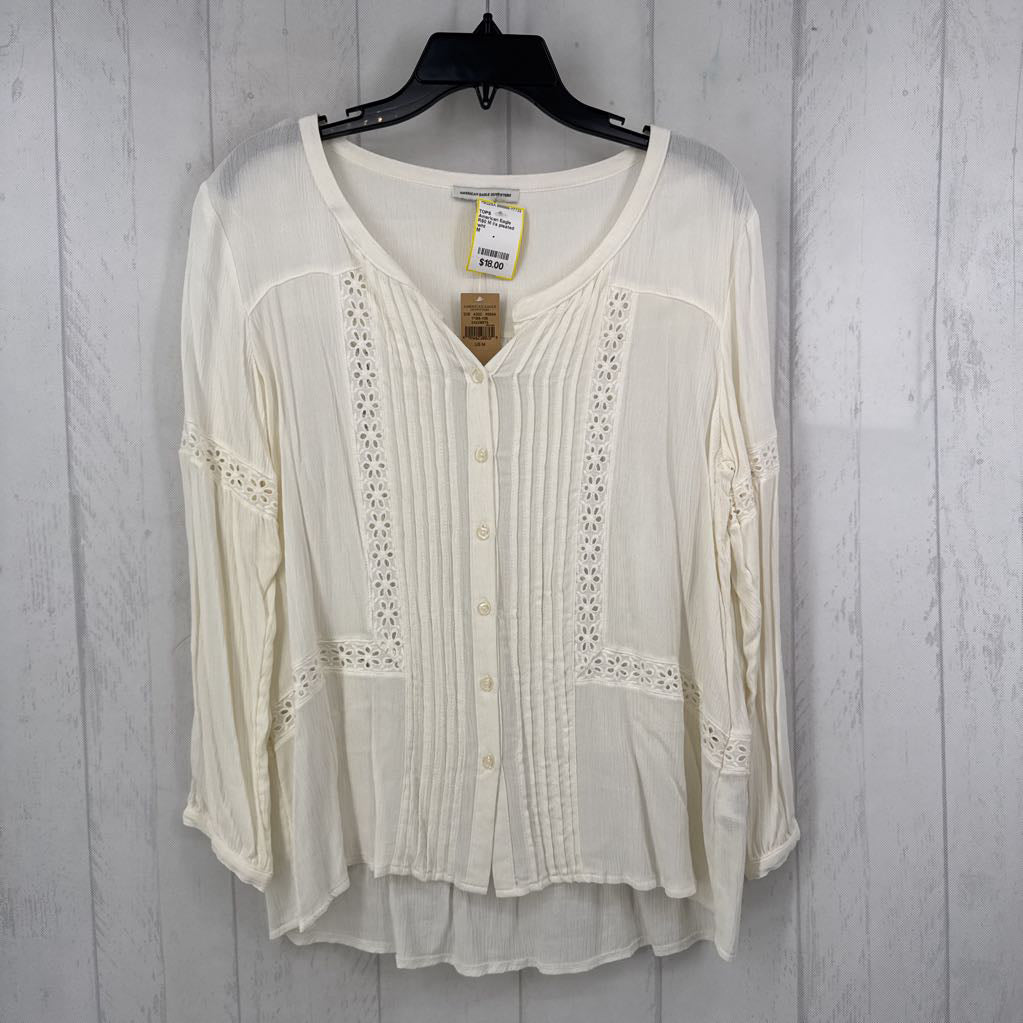 R50 M l/s pleated button shirt