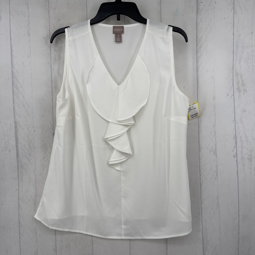 L ruffled v-neck tank