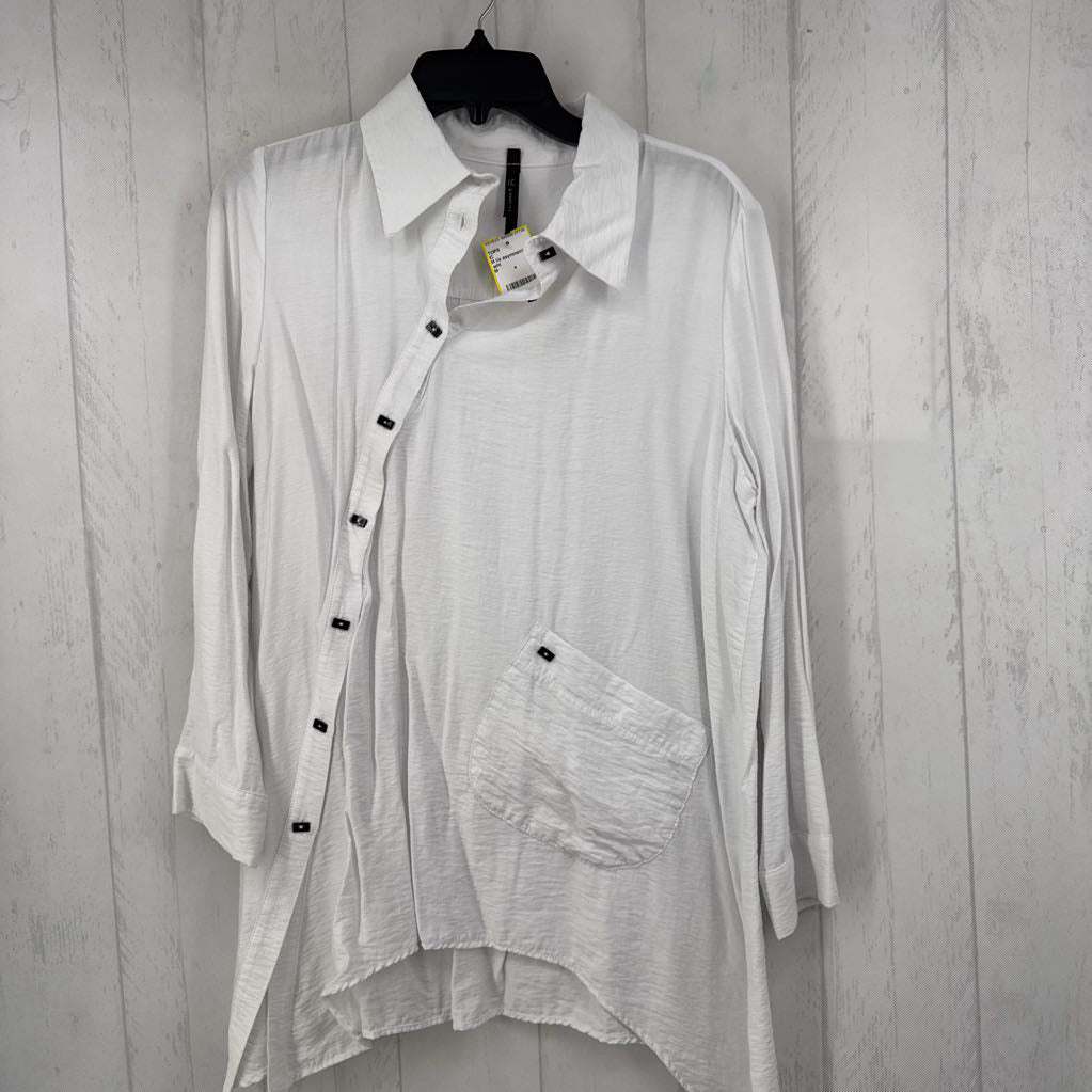 M l/s asymmetrical button shirt
