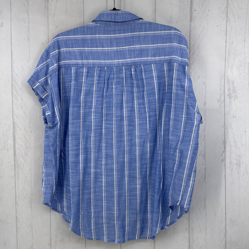 XXL cuff s/s stripe button shirt