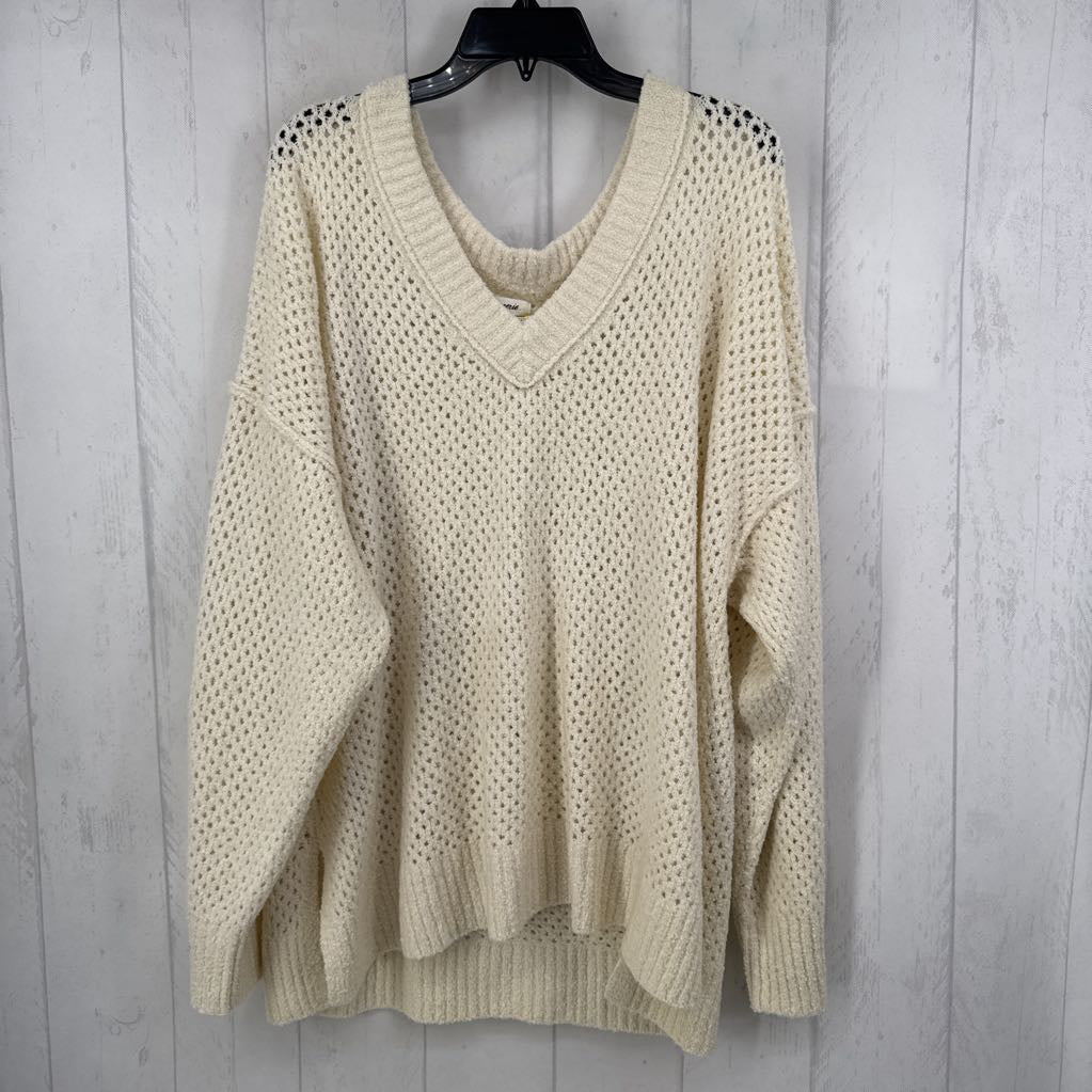 XXL crochet v-neck sweater