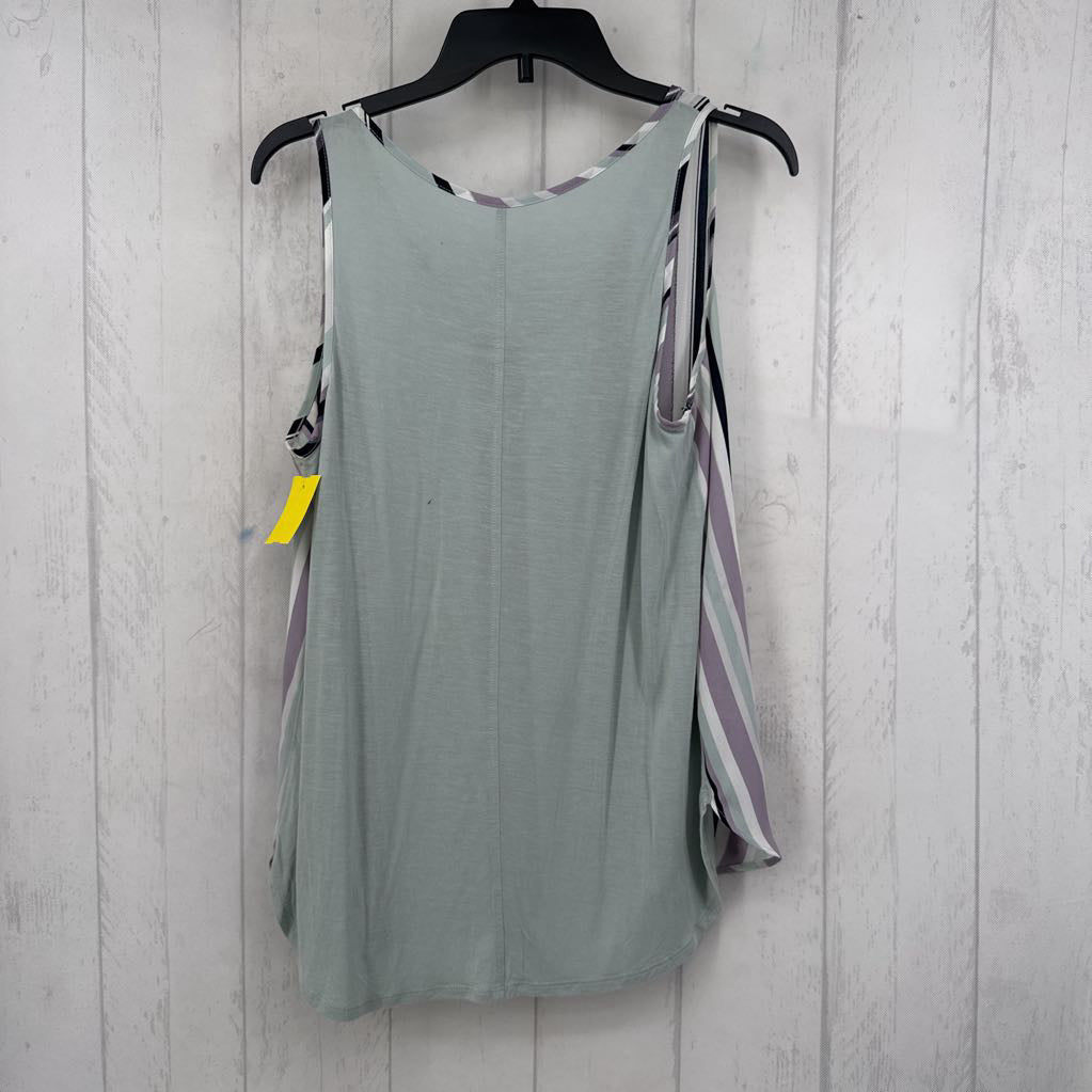 M striped v-neck flowy tank