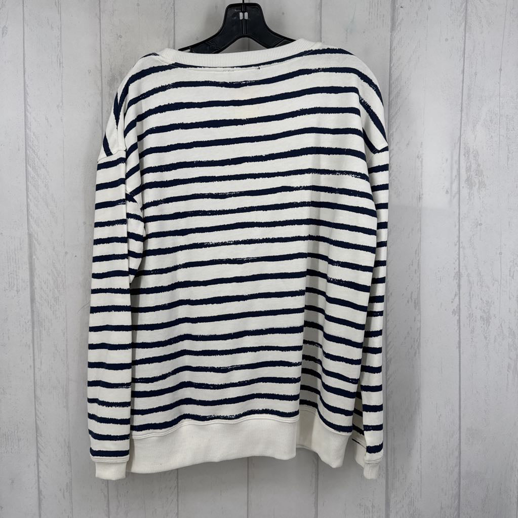 M striped crewneck sweatshirt