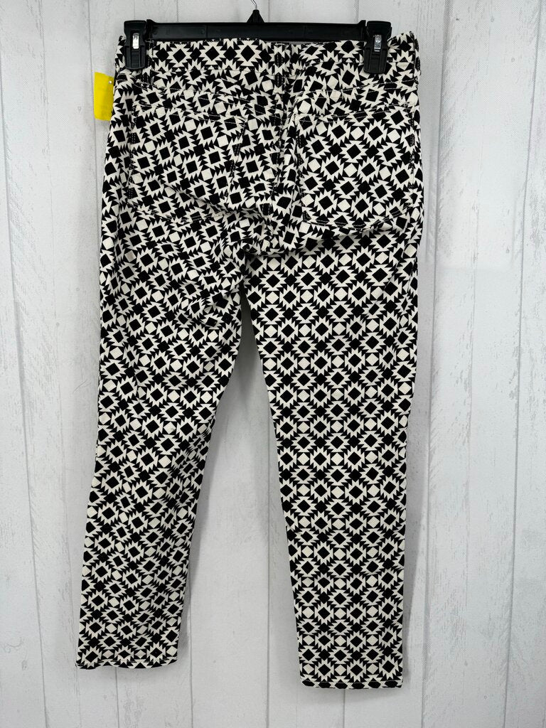 29 geometric print straight leg jean