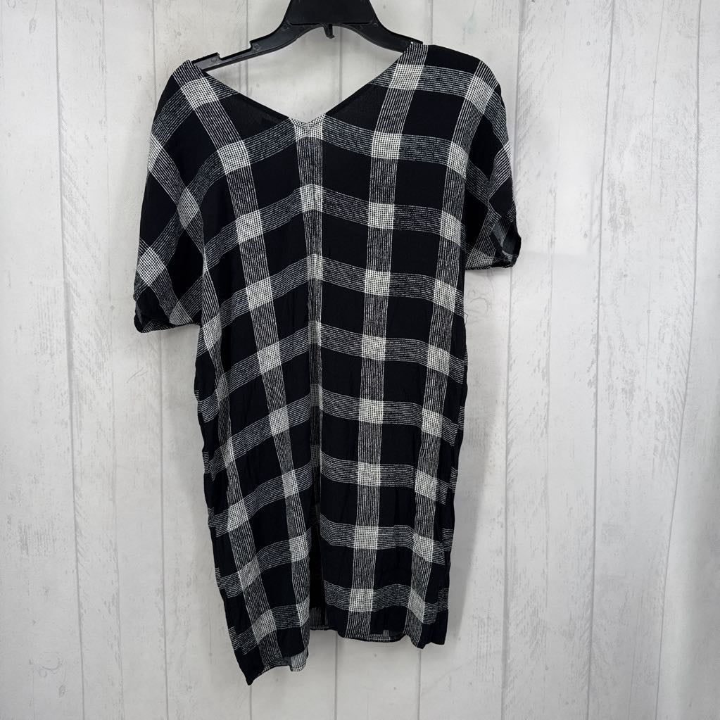 XXS checkered zip front s/s dress