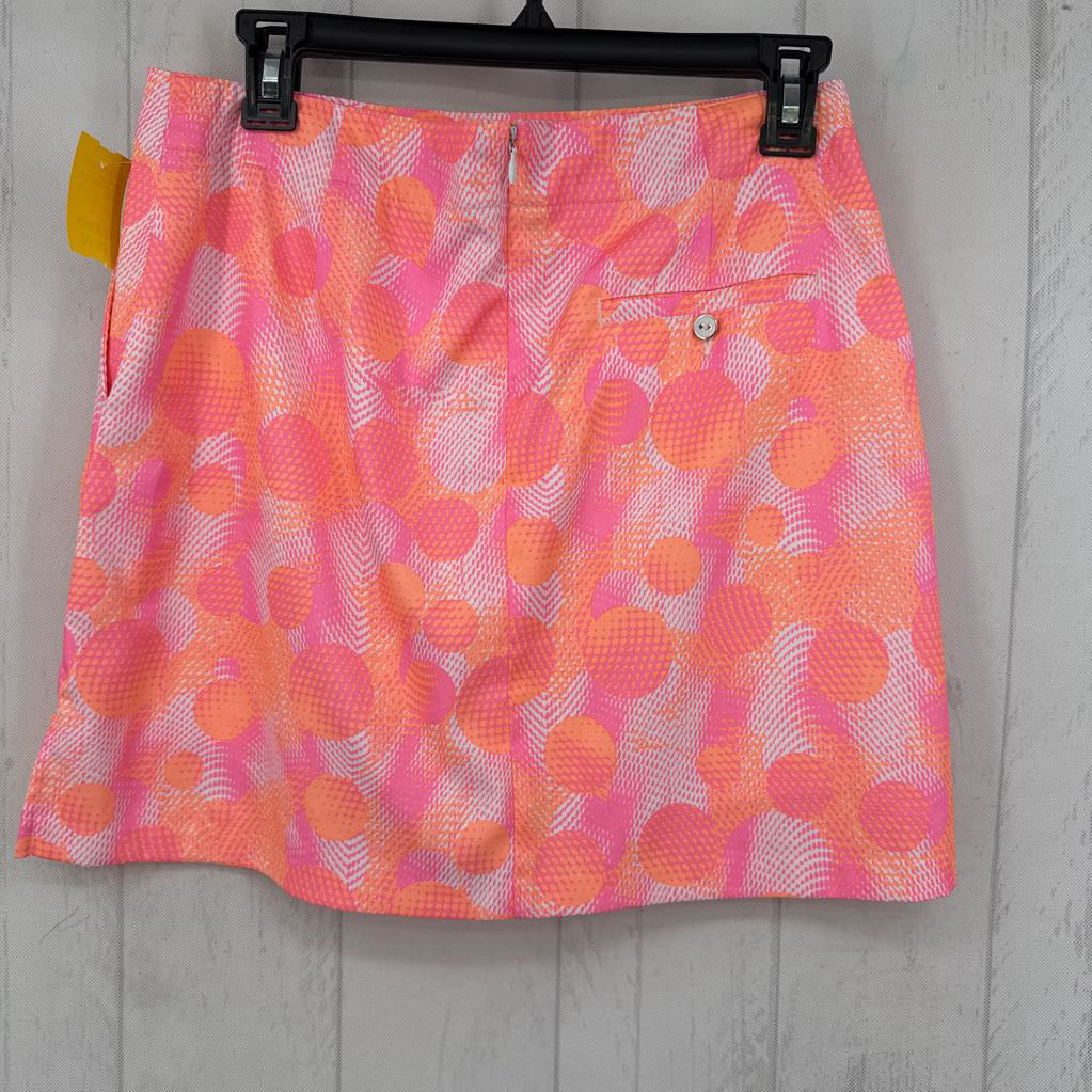 4 circles print golf skort