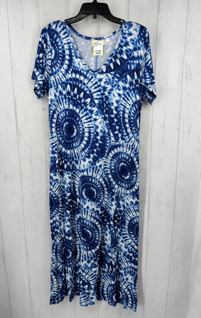 M tie-dye v-neck s/s caftan