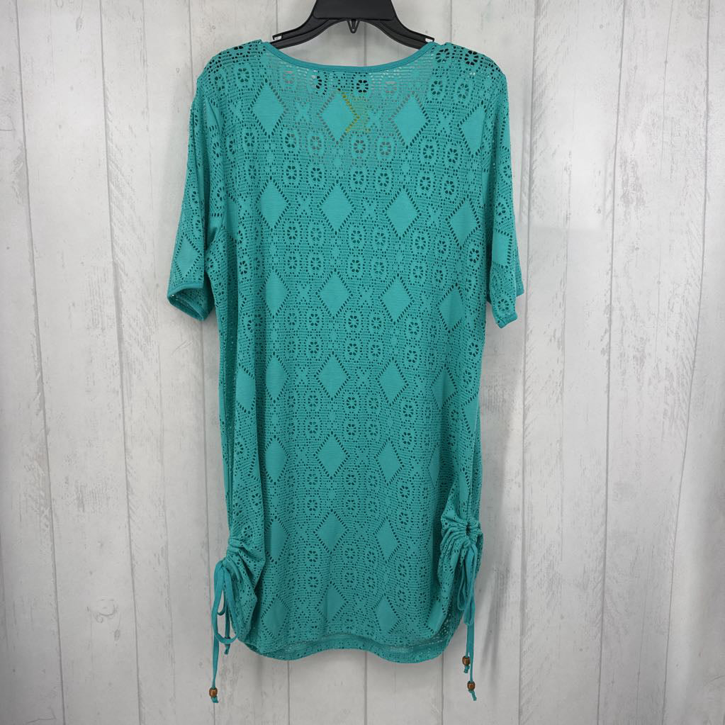 M mesh ruched sides s/s cover up