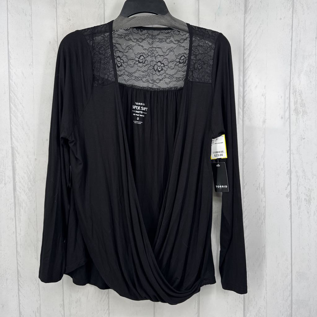 R40 L lace accent crossover l/s top