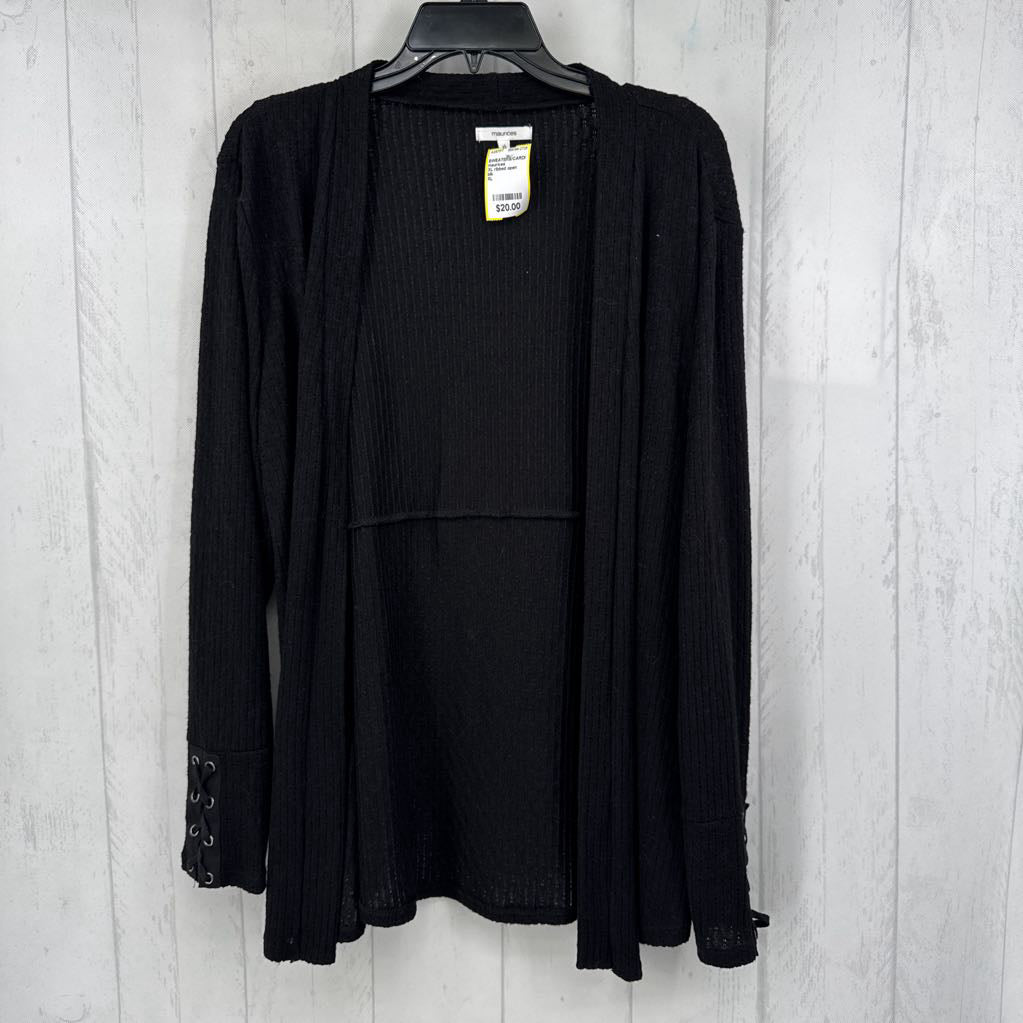 XL ribbed open front cardi