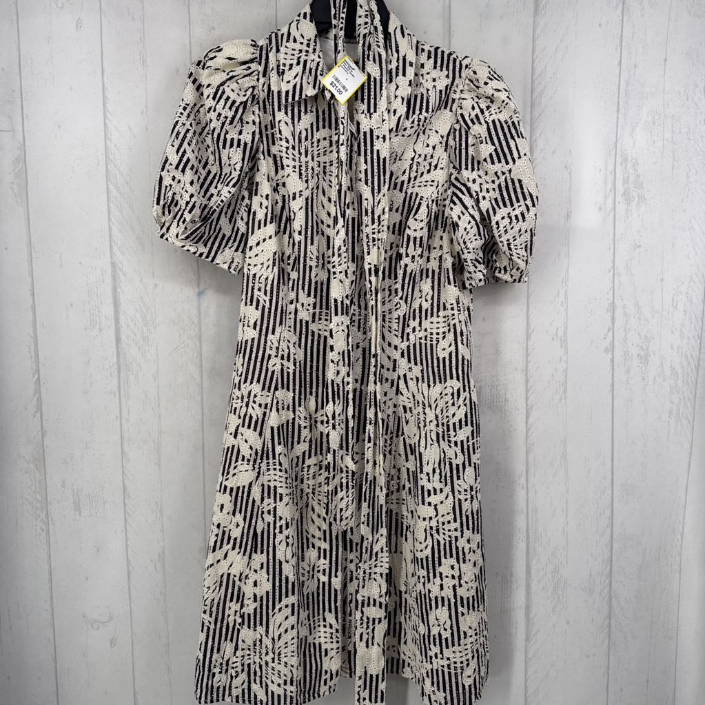 6 mixed media belted s/s dress