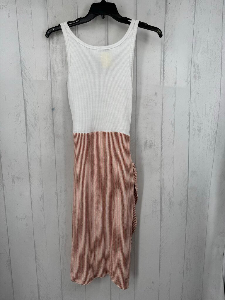 M ribbed/striped slvls wrapdress