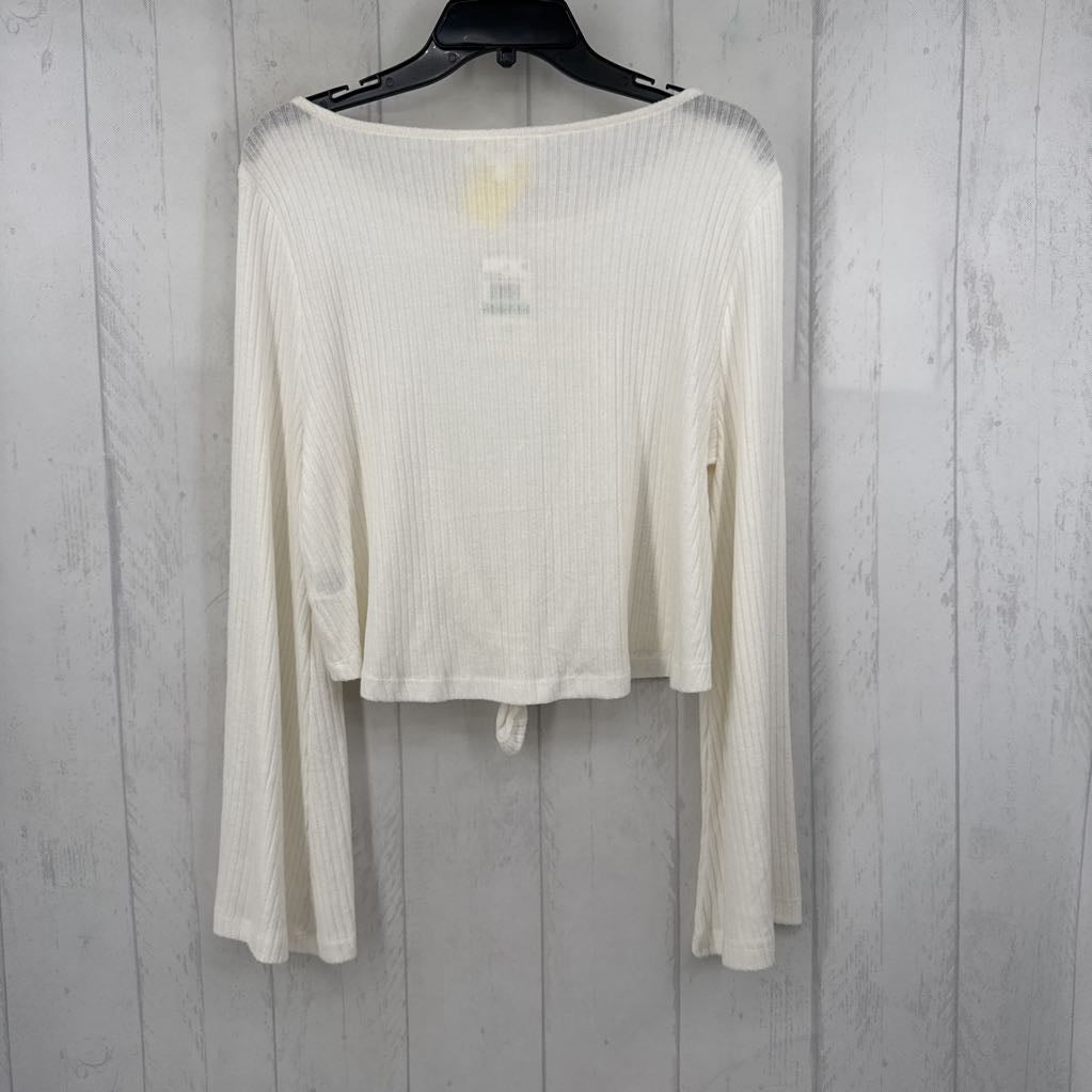 L ribbed knotted hem l/s top