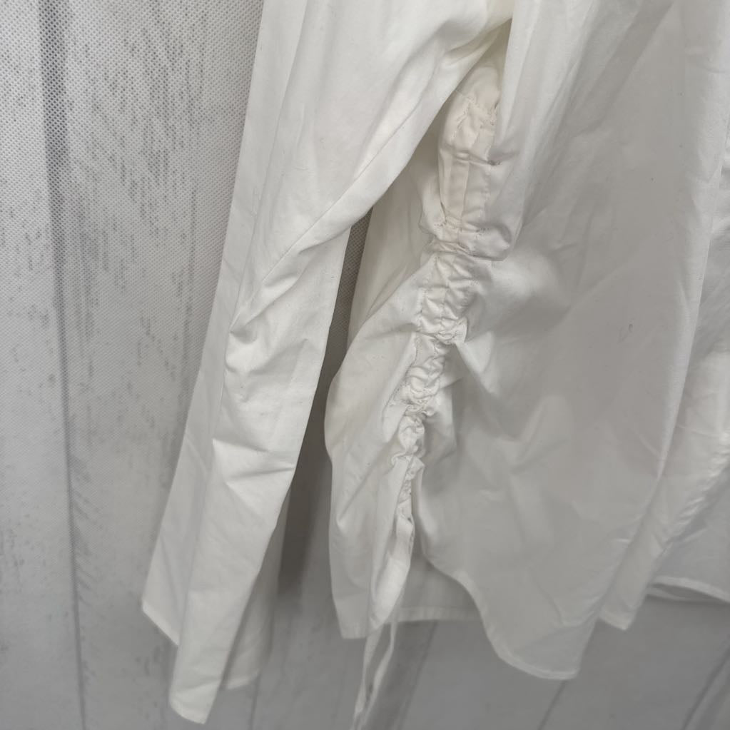 XXL button down ruched sides l/s top