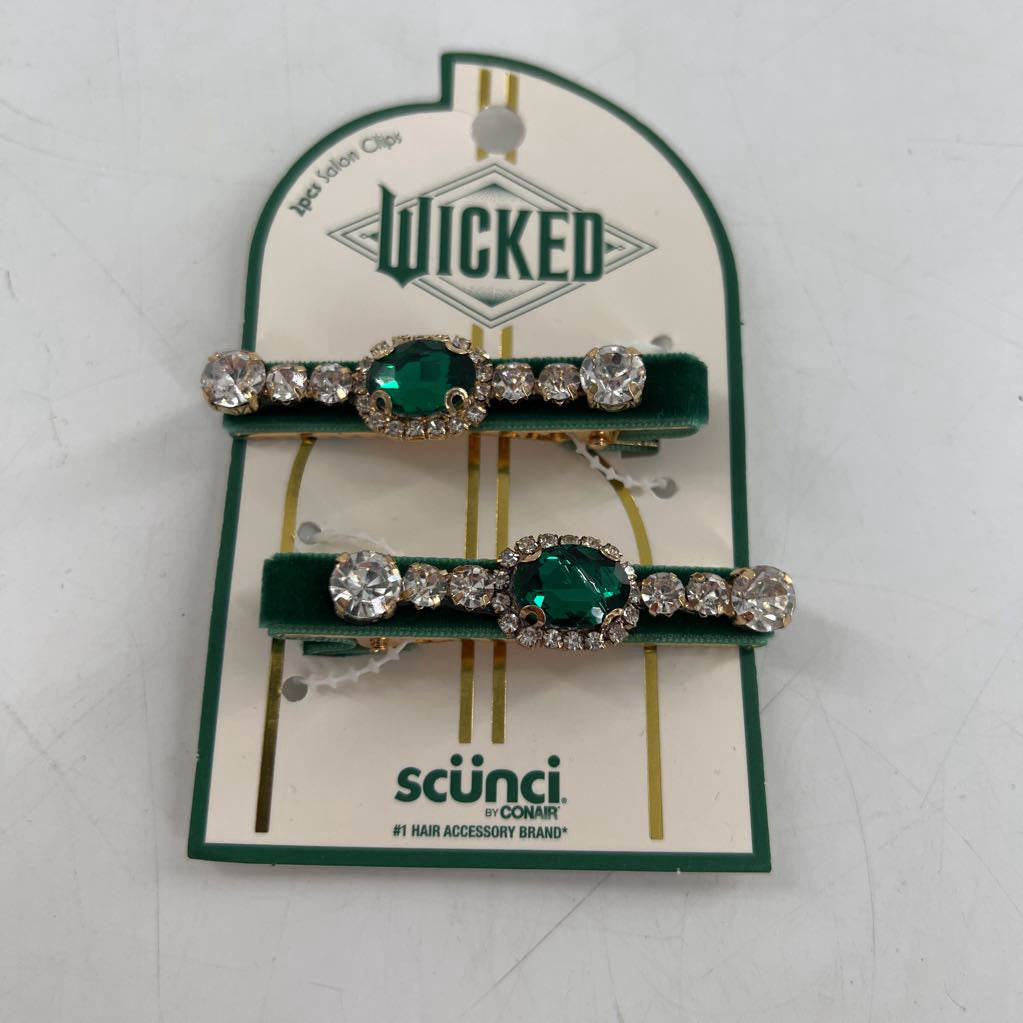 wicked 2pc hair-clip (green)