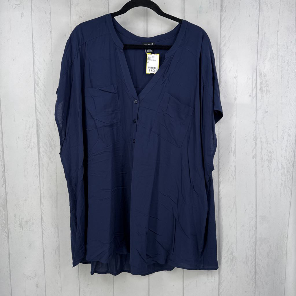 4X button down s/s top