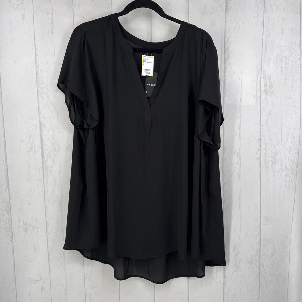 R40 3X split neck s/s hi-lo top