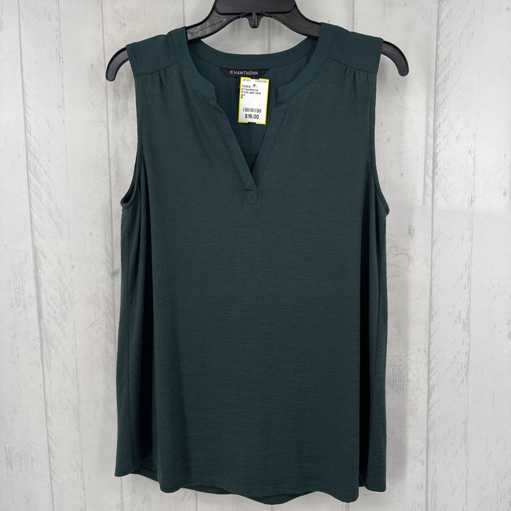 M knit split neck tank