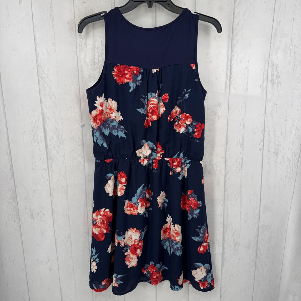 M flo print notch neck slvls dress