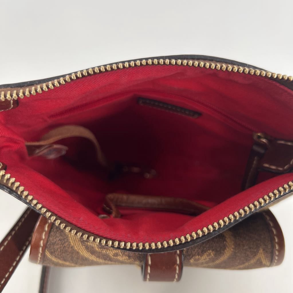 canvas monogram flap pocket crossbody