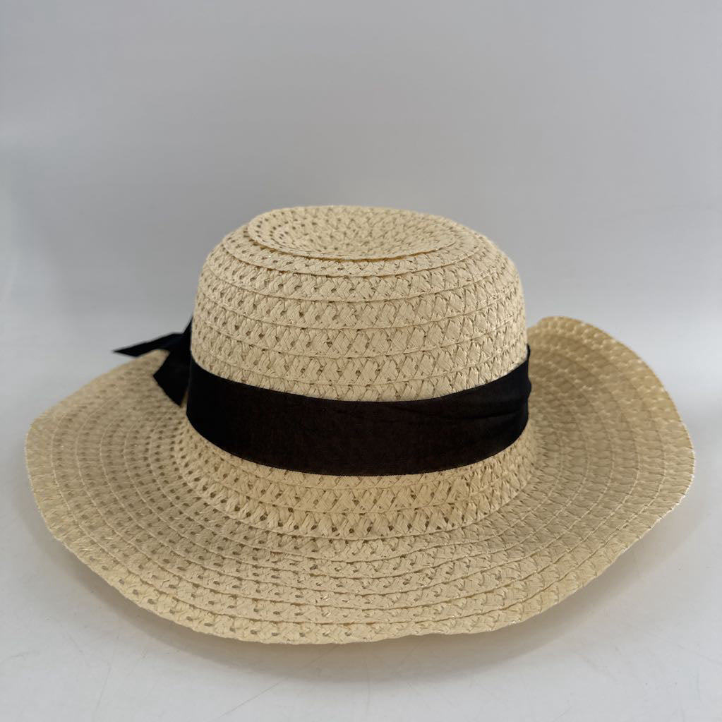 woven sunhat w/ black ribbon